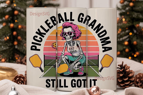 Pickleball Grandma 20oz Tumbler Wrap Sublimation DesignSVG 
