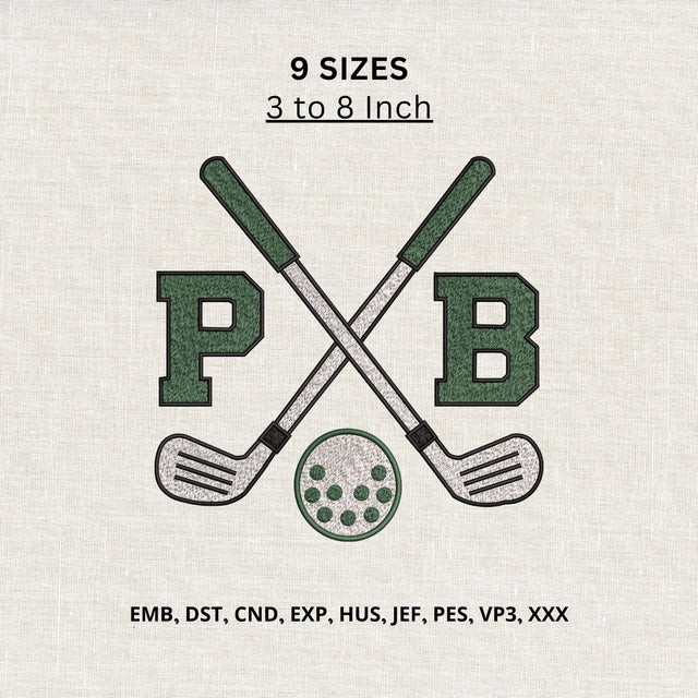 Pickleball Monogram Machine Embroidery Design – Crossed Paddles Ball Sports Initial Design Embroidery/Applique DESIGNS PatternFeed8 