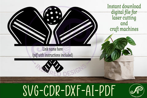 Pickleball name sign svg laser cut file SVG APInspireddesigns 