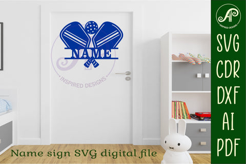 Pickleball name sign svg laser cut file SVG APInspireddesigns 