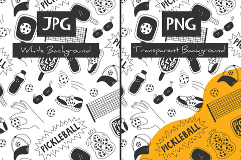 Pickleball Seamless Pattern Digital Pattern Rin Green 
