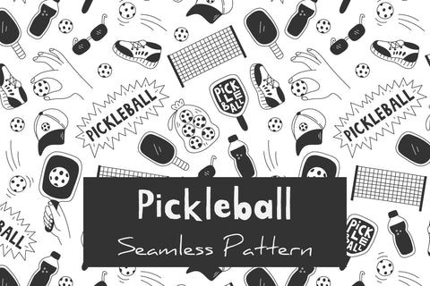 Pickleball Seamless Pattern Digital Pattern Rin Green 