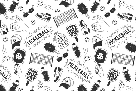 Pickleball Seamless Pattern Digital Pattern Rin Green 