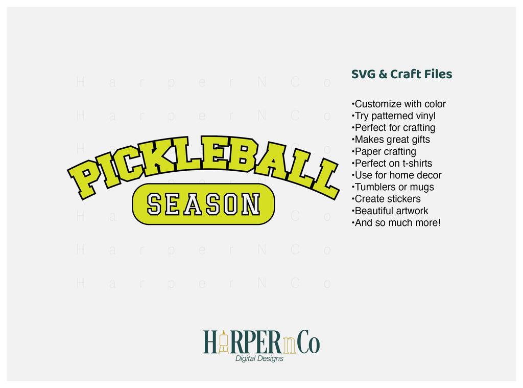 Pickleball Season Laser SVG EPS Cut File - So Fontsy