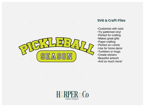 Pickleball Season Laser SVG EPS Cut File SVG HarperNCo 