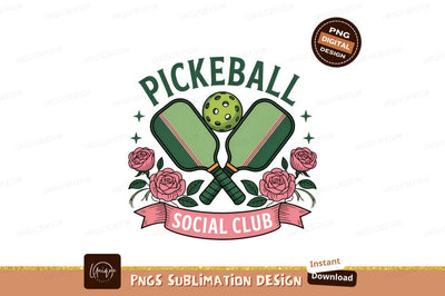Pickleball Social Club Vector Graphic Design Sublimation Designangry 