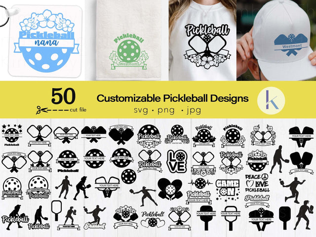 Pickleball svg bundle split monogram SVG Kimberly Thomas Design 