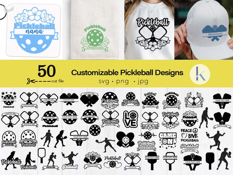Pickleball svg bundle split monogram SVG Kimberly Thomas Design 