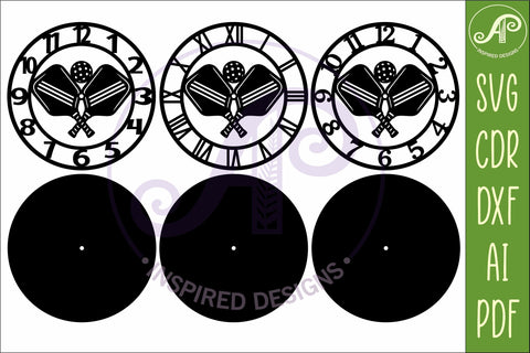 Pickleball Wall Clock SVG for Laser Cutting Decor SVG APInspireddesigns 