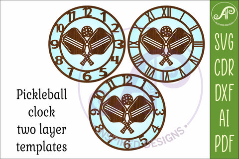 Pickleball Wall Clock SVG for Laser Cutting Decor SVG APInspireddesigns 