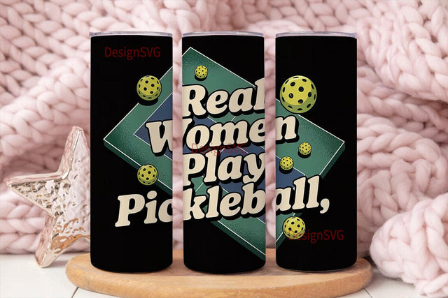 Pickleball Women 20oz Tumbler Wrap Sublimation DesignSVG 