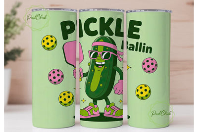 Pickleballin' 20oz Tumbler Wrap Sublimation PixelChick 