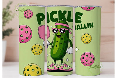 Pickleballin' 20oz Tumbler Wrap Sublimation PixelChick 