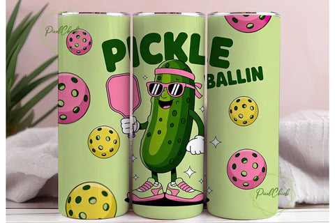 Pickleballin' 20oz Tumbler Wrap Sublimation PixelChick 