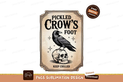 Pickled Crows Foot Skull Label Design Sublimation Designangry 