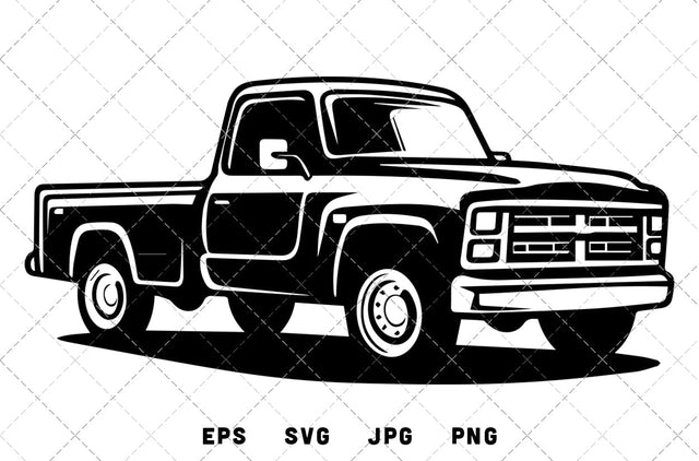 Pickup Truck Vector Graphics - JPG, SVG, PNG, EPS - Digital Download with Commercial License for Cricut, Silhouette, Scan N Cut Crafting SVG Loveleen Kaur 
