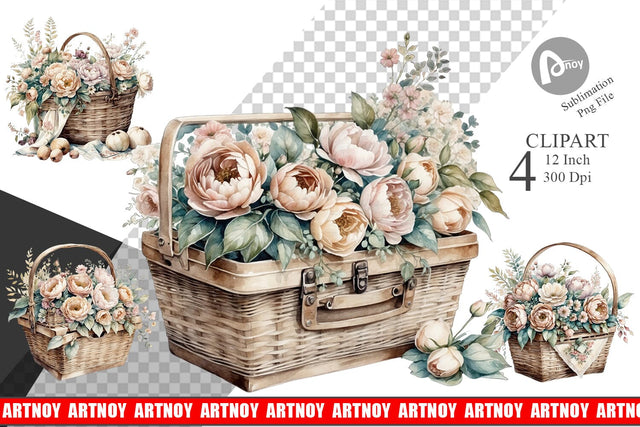 Picnic Basket Clipart Sublimation artnoy 