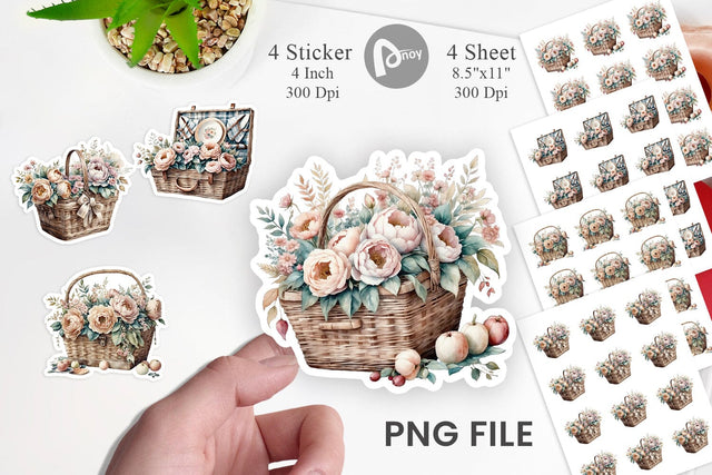 Picnic Basket Sticker Sublimation artnoy 