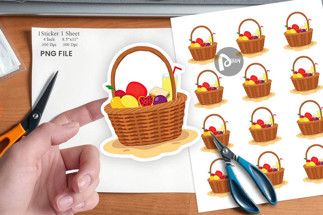 Picnic Basket Sticker Sublimation artnoy 