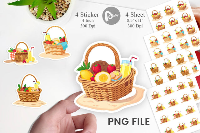 Picnic Basket Sticker Sublimation artnoy 