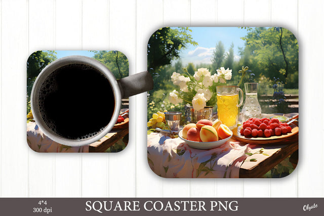 Picnic Coaster PNG. Food Fresh Sublimation PNG Sublimation Olga Terlyanskaya 