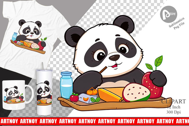 Picnic Panda Clipart Sublimation artnoy 