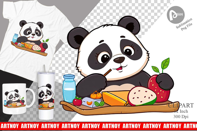 Picnic Panda Clipart Sublimation artnoy 