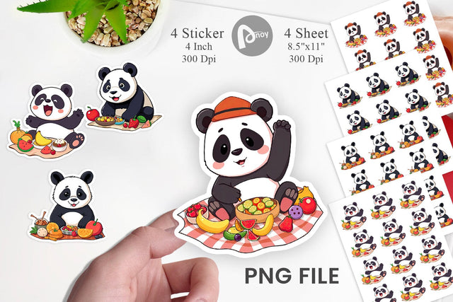 Picnic Panda Sticker Sublimation artnoy 