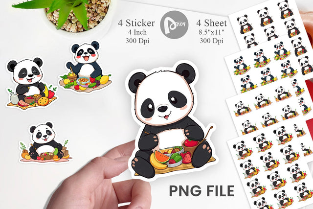 Picnic Panda Sticker Sublimation artnoy 