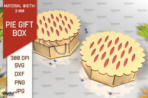 Pie Gift Boxes Laser Cut Bundle. Thanksgiving Boxes SVG SVG Evgenyia Guschina 