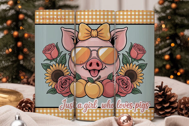 Pig Lover 20oz Tumbler Wrap Sublimation DesignSVG 