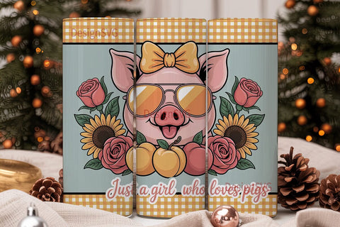 Pig Lover 20oz Tumbler Wrap Sublimation DesignSVG 