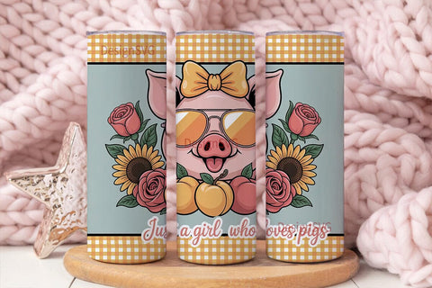Pig Lover 20oz Tumbler Wrap Sublimation DesignSVG 
