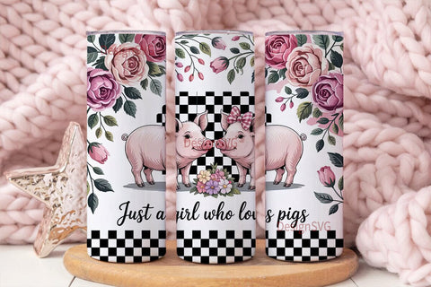 Pig Lover 20oz Tumbler Wrap Sublimation DesignSVG 
