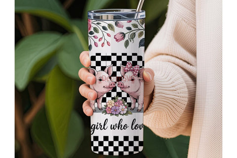 Pig Lover 20oz Tumbler Wrap Sublimation DesignSVG 