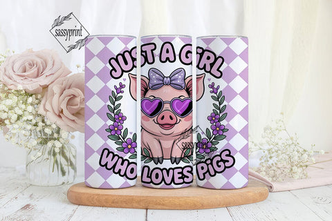 Pig Lover 20oz Tumbler Wrap Sublimation sassyprint 