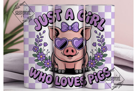Pig Lover 20oz Tumbler Wrap Sublimation sassyprint 