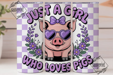 Pig Lover 20oz Tumbler Wrap Sublimation sassyprint 