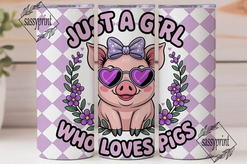 Pig Lover 20oz Tumbler Wrap Sublimation sassyprint 
