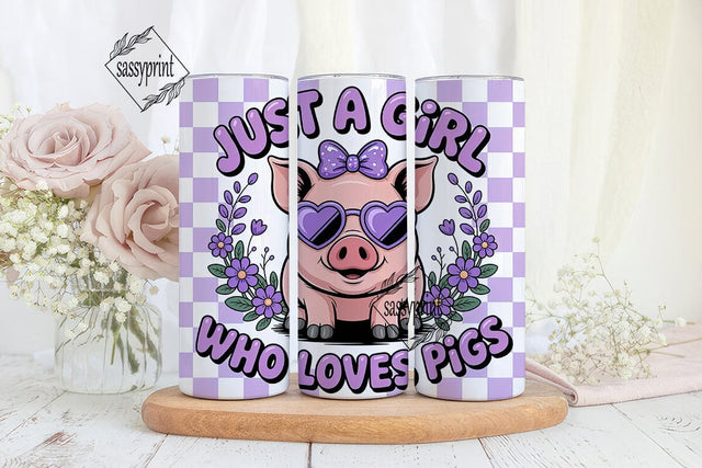 Pig Lover 20oz Tumbler Wrap Sublimation sassyprint 