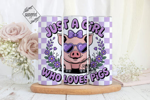 Pig Lover 20oz Tumbler Wrap Sublimation sassyprint 