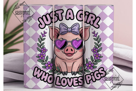 Pig Lover 20oz Tumbler Wrap Sublimation sassyprint 