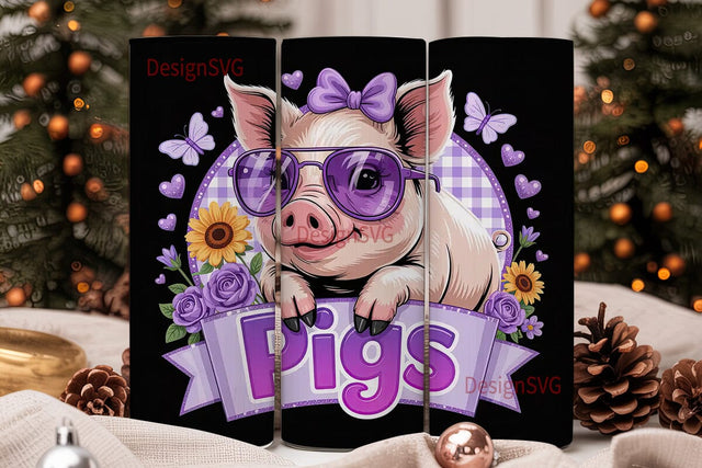 Pig Lover Tumbler Wrap PNG Sublimation DesignSVG 