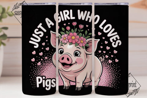 Pig Lover Tumbler Wrap PNG Sublimation sassyprint 