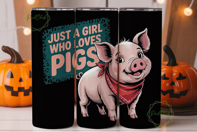 Pig Lover Tumbler Wrap Sublimation PixelChick 