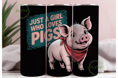 Pig Lover Tumbler Wrap Sublimation PixelChick 