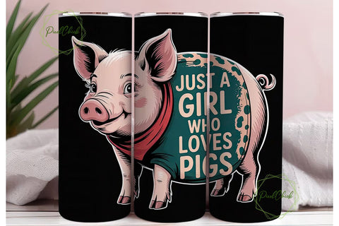 Pig Lover Tumbler Wrap Sublimation PixelChick 