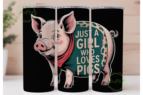 Pig Lover Tumbler Wrap Sublimation PixelChick 