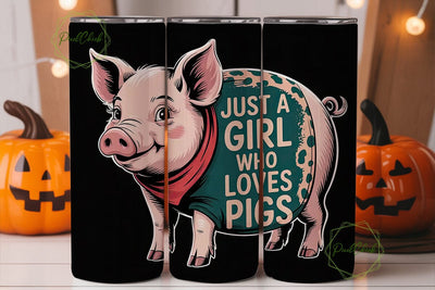 Pig Lover Tumbler Wrap Sublimation PixelChick 
