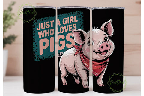 Pig Lover Tumbler Wrap Sublimation PixelChick 
